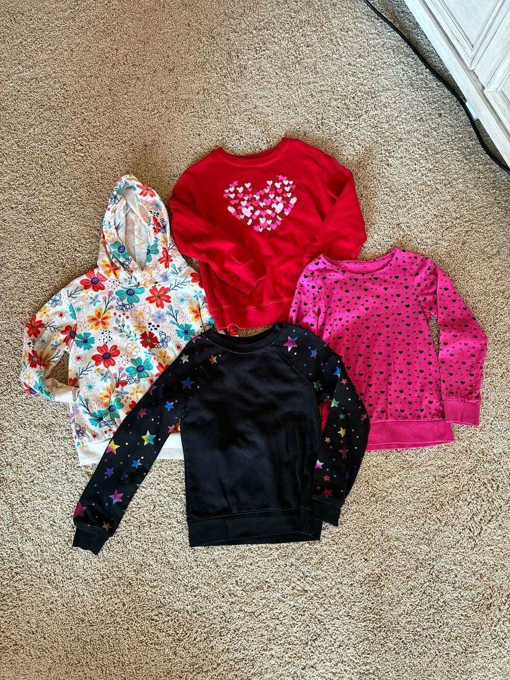 Lot of 4 Girls Assorted Graphic Sweatshirts and Hoodies